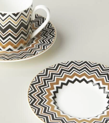 商品Missoni|Zig Zag Gold set of 2 espresso cups and saucers,价格¥2487,第2张图片详细描述