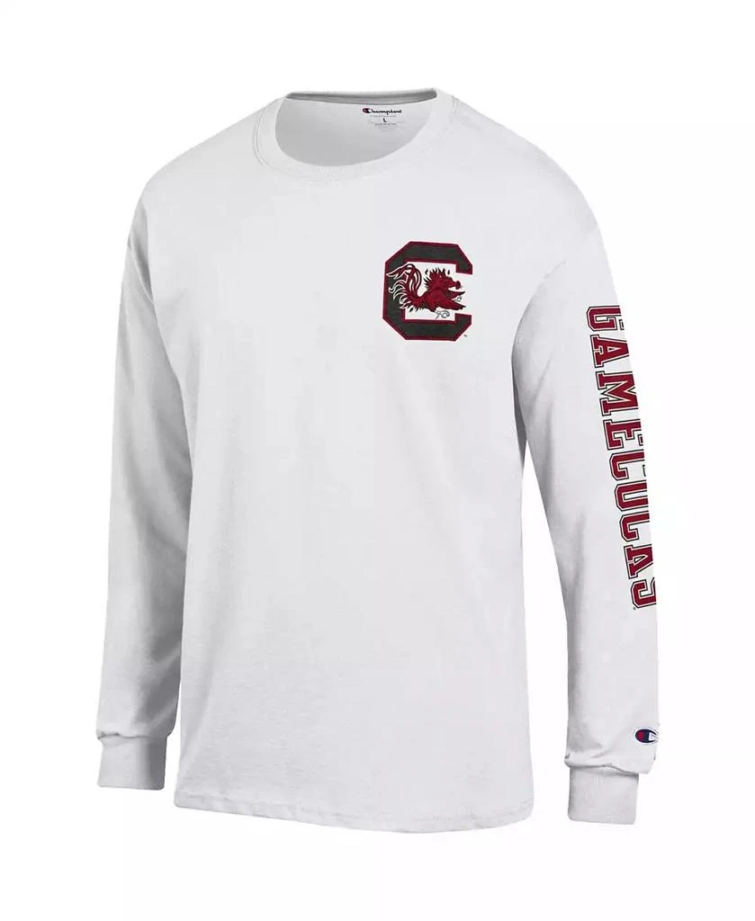 商品CHAMPION|Men's White South Carolina Gamecocks Team Stack 3-Hit Long Sleeve T-shirt,价格¥227,第2张图片详细描述