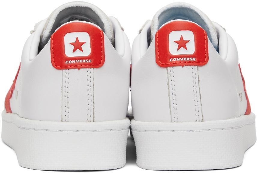 商品Converse|White & Orange Leather Pro OX Sneakers,价格¥556,第6张图片详细描述