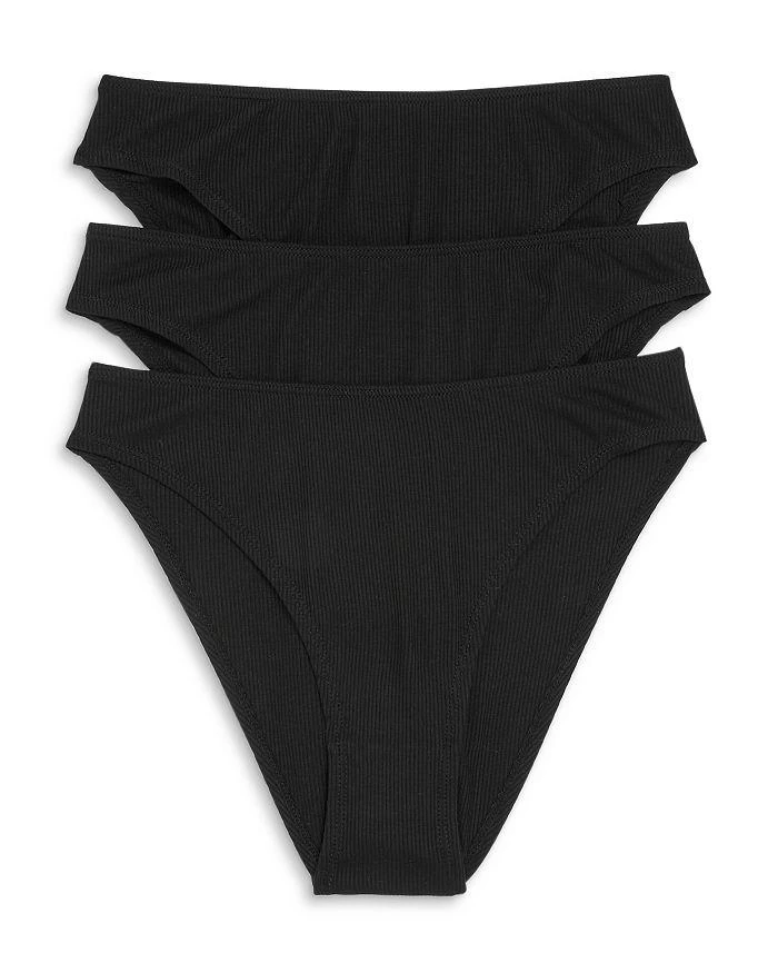 商品Honeydew Intimates|Linds Ribbed High-Cut Thongs, Set of 3,价格¥112,第1张图片