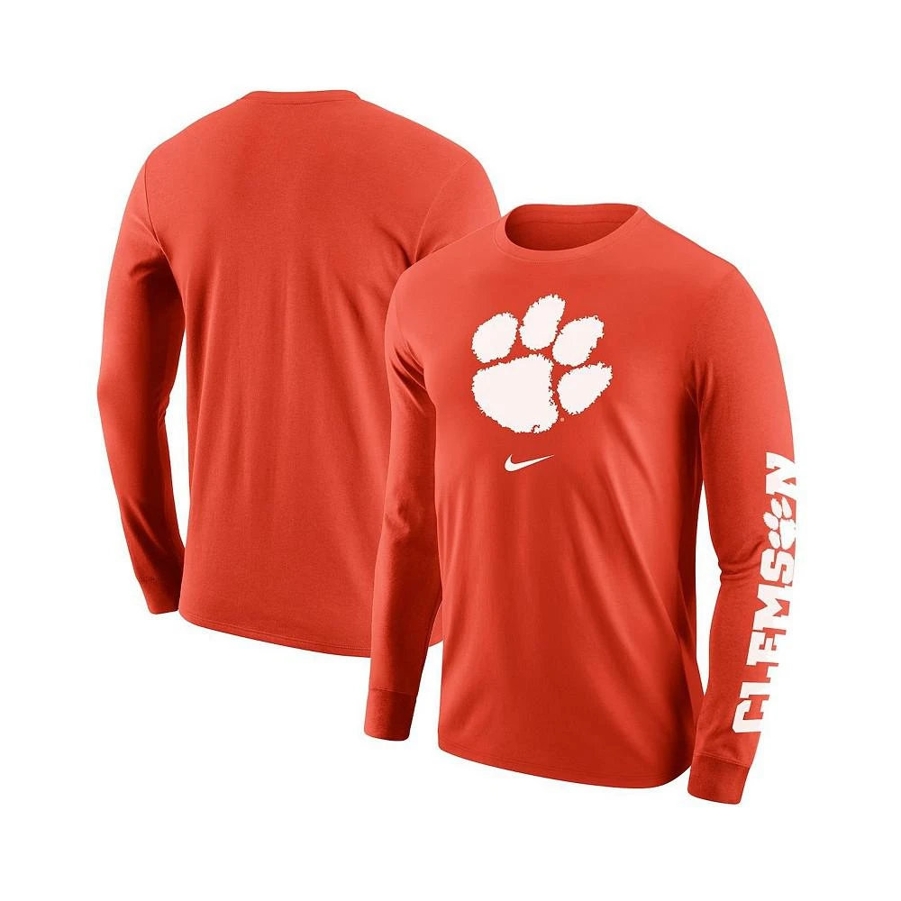 商品NIKE|Men's Orange Clemson Tigers Team Lockup 2-Hit Long Sleeve T-shirt,价格¥301,第1张图片