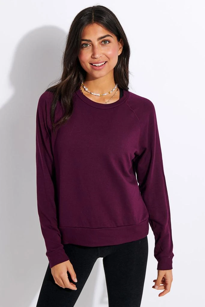商品Beyond yoga|Cozy Fleece Favorite Raglan Crew Sweatshirt - Fig Heather,价格¥676,第1张图片
