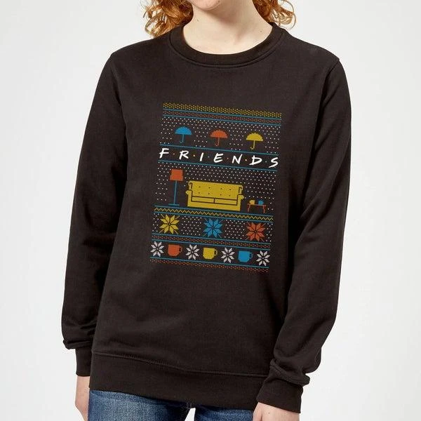 商品Original Hero|Friends Sofa Knit Women's Christmas Sweater - Black,价格¥254,第1张图片