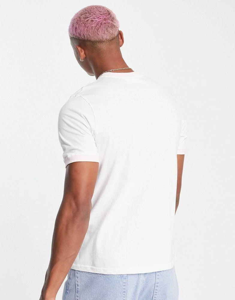 商品Fila|Fila t-shirt with logo in ecru and pink,价格¥143,第2张图片详细描述