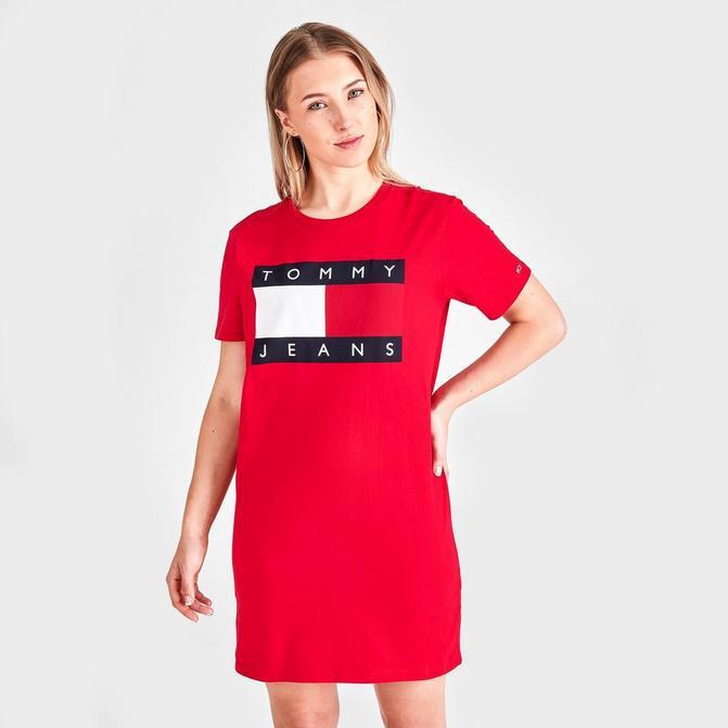 商品Tommy Hilfiger|Women's Tommy Hilfiger Flag Short-Sleeve T-Shirt Dress,价格¥259,第1张图片