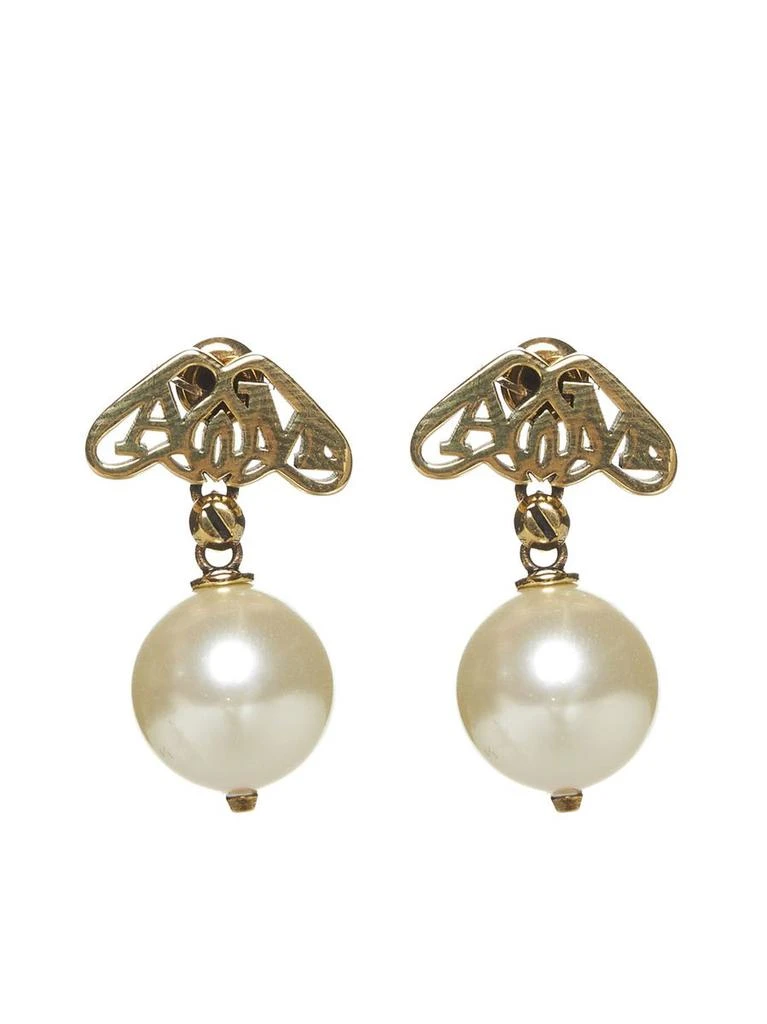 商品Alexander McQueen|ALEXANDER MCQUEEN Seal Logo pearl earrings,价格¥2212,第1张图片