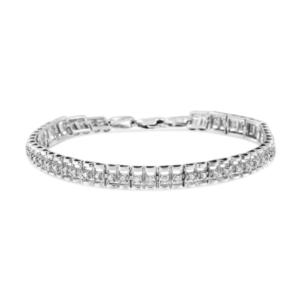 商品Haus of Brilliance|.925 Sterling Silver Diamond Double-Link 7" Tennis Bracelet,价格¥2957,第2张图片详细描述