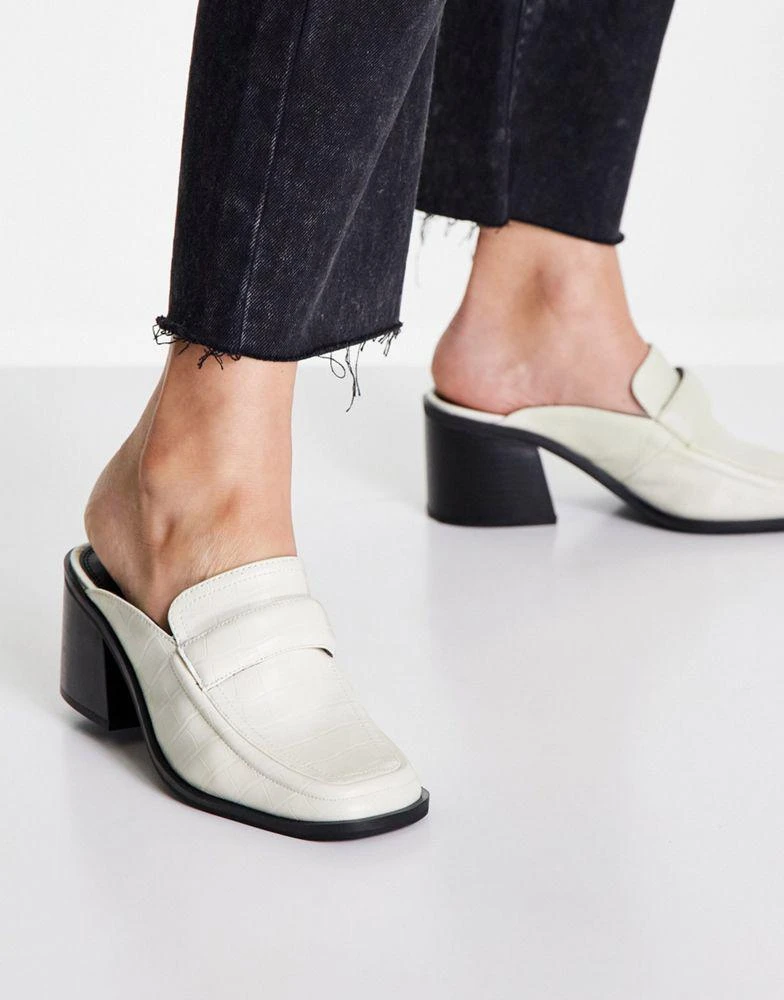 商品ASOS|ASOS DESIGN Sky padded heeled loafers in off white,价格¥235,第4张图片详细描述