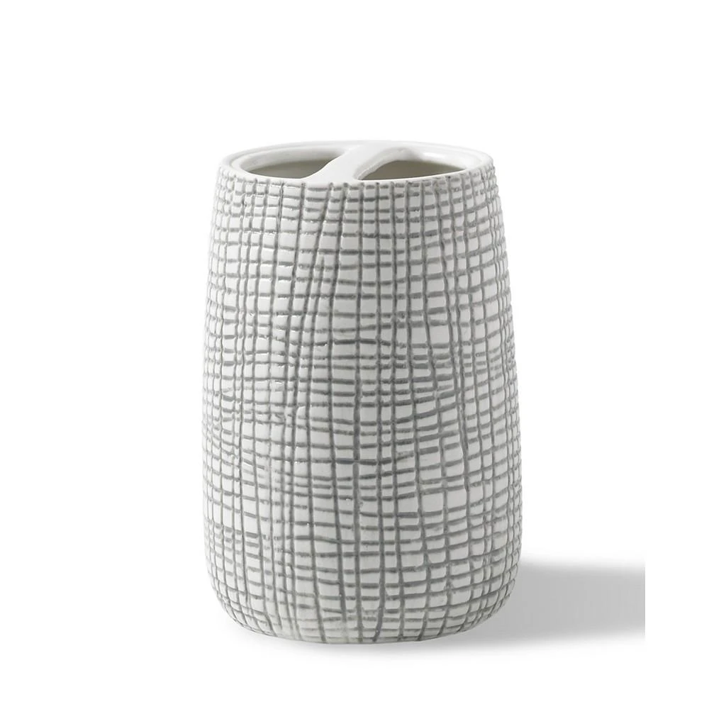 商品Cassadecor|Cestino Embossed Porcelain Toothbrush Holder,价格¥182,第1张图片