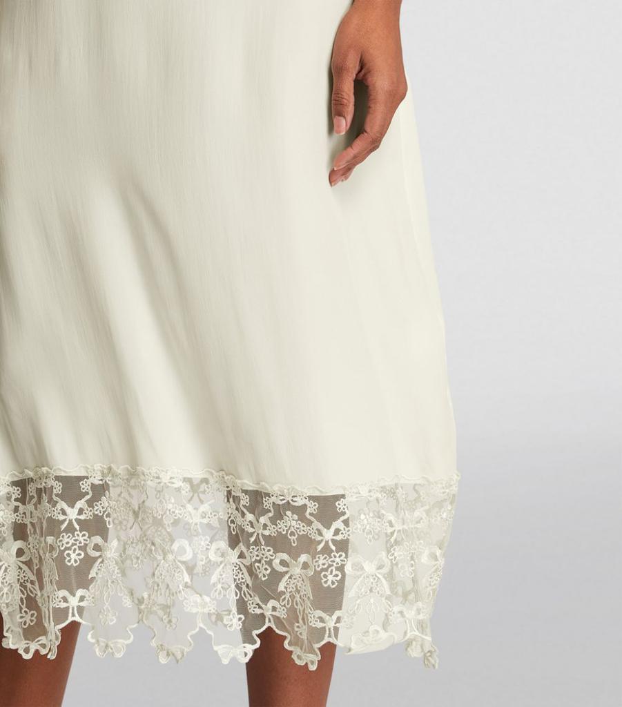 Lace-Trim Midi Dress商品第6张图片规格展示