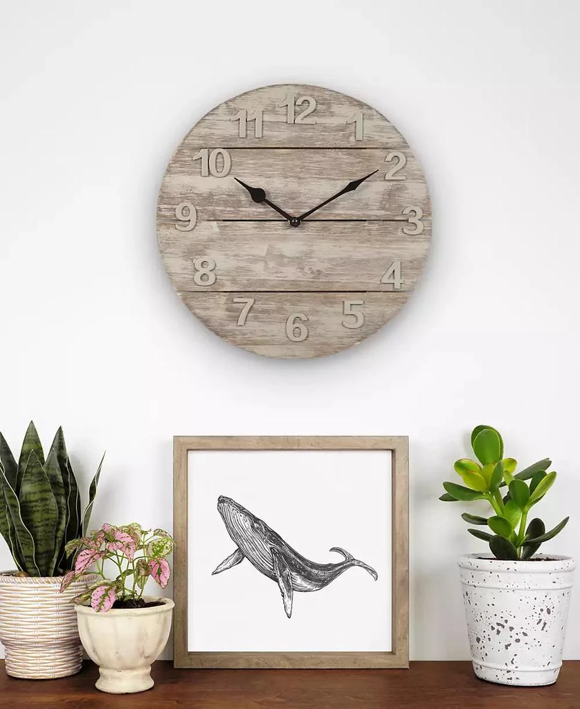 商品La Crosse Technology|La Crosse Clock 404-3430W 12" Sun Washed Wood Wall Clock,价格¥222,第3张图片详细描述
