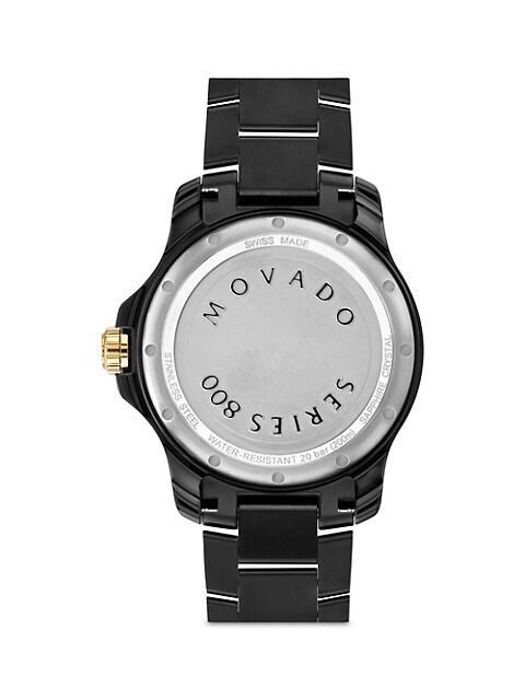 商品Movado|Series 800 Black Stainless Steel Watch,价格¥9698,第5张图片详细描述