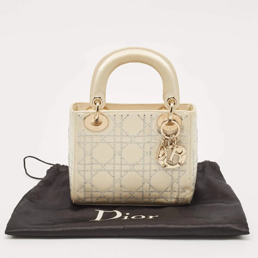 Dior Off White Cannage Satin Mini Crystals Embellished Lady Dior Tote 商品