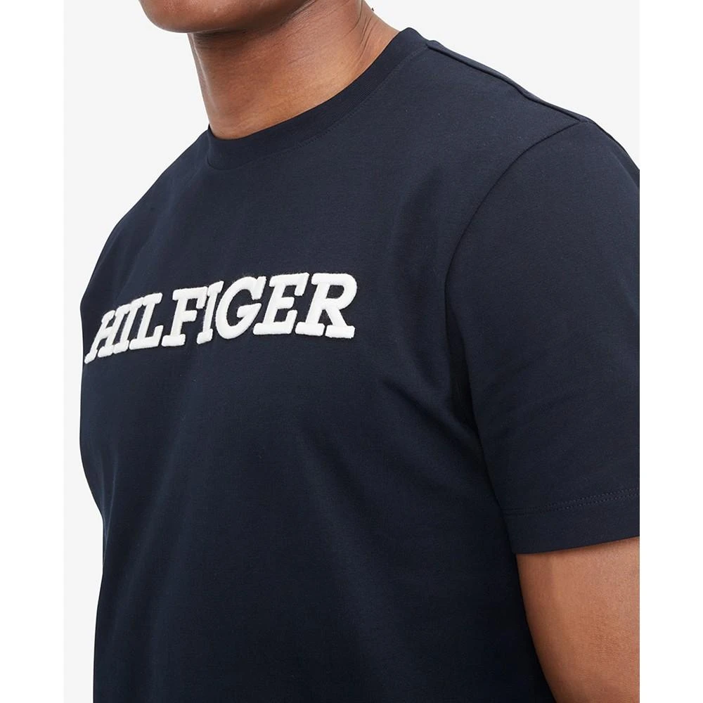 商品Tommy Hilfiger|Men's Regular-Fit Embroidered Monotype Logo Graphic T-Shirt,价格¥119,第3张图片详细描述