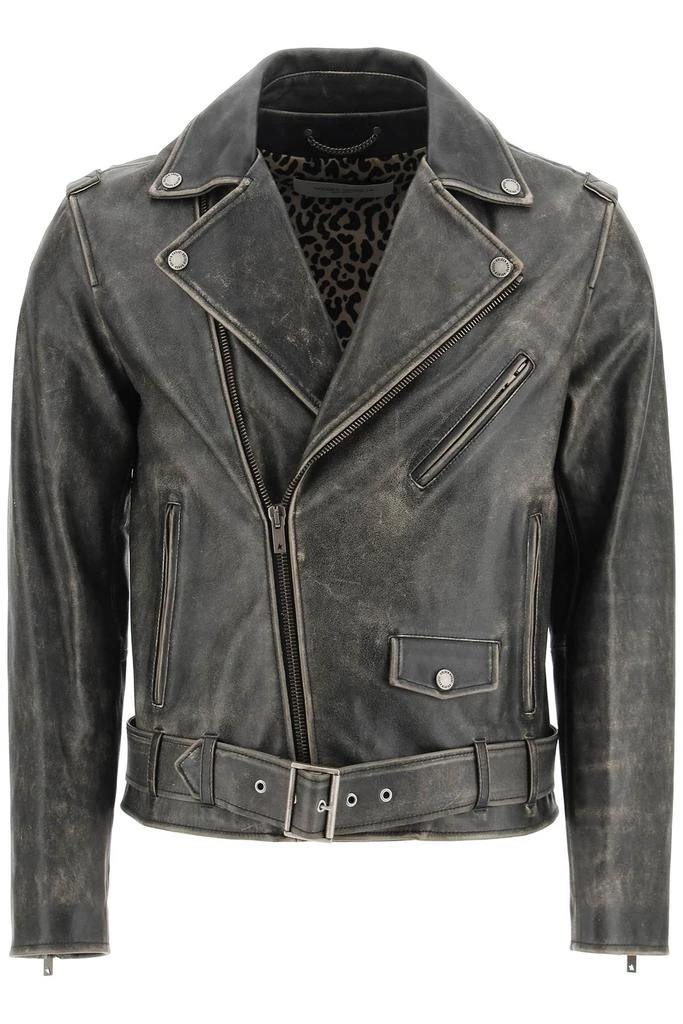 商品Golden Goose|Golden Goose Distressed Leather Biker Jacket,价格¥7071,第1张图片