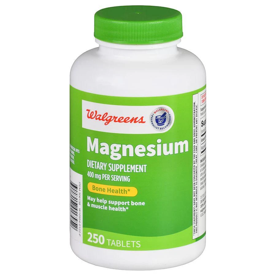 商品Walgreens|Magnesium 400 mg Tablets (250 days),价格¥158,第1张图片