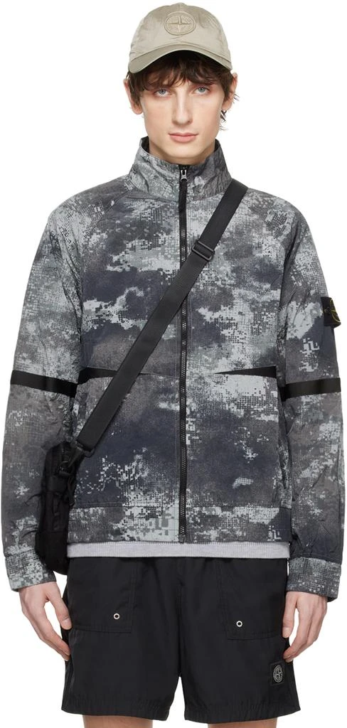 商品Stone Island|Gray Dissolving Grid Camo Jacket,价格¥4684,第1张图片