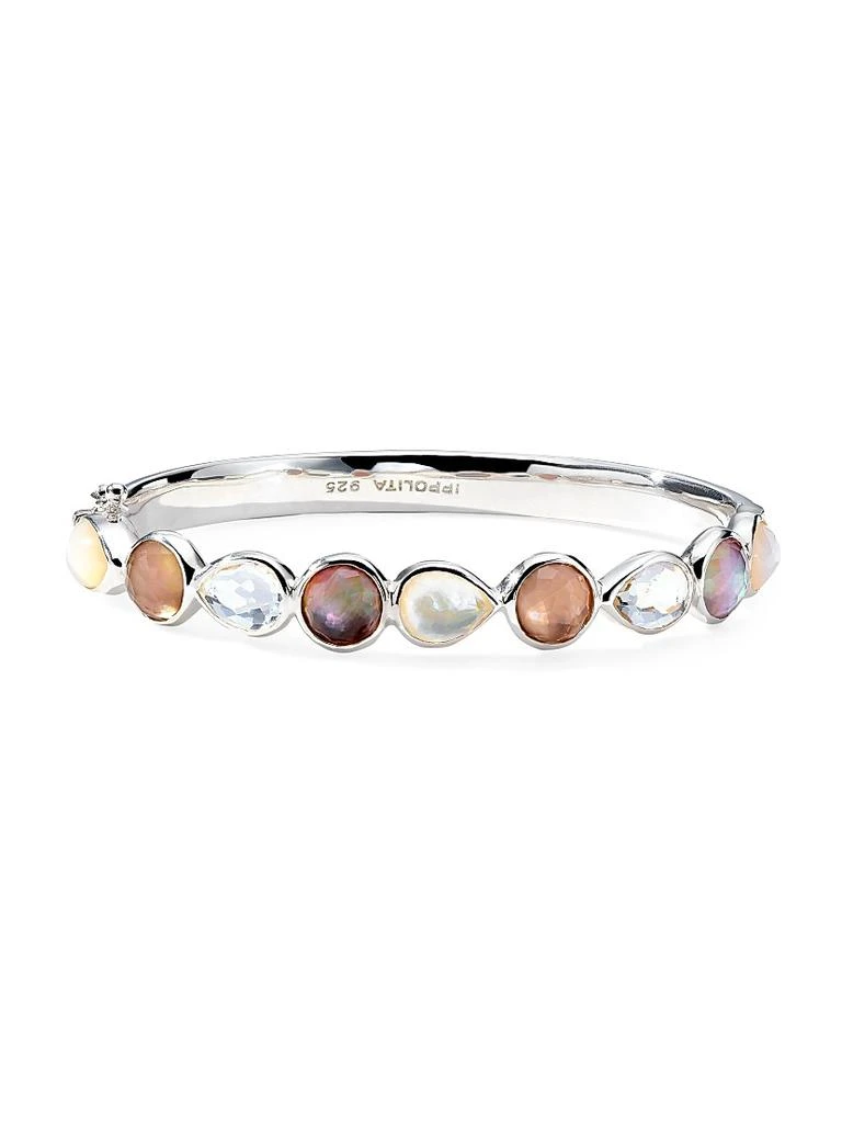 商品Ippolita|Rock Candy Sterling Silver, Rock Crystal & Mother-Of-Pearl Hinged Bangle,价格¥5879,第1张图片