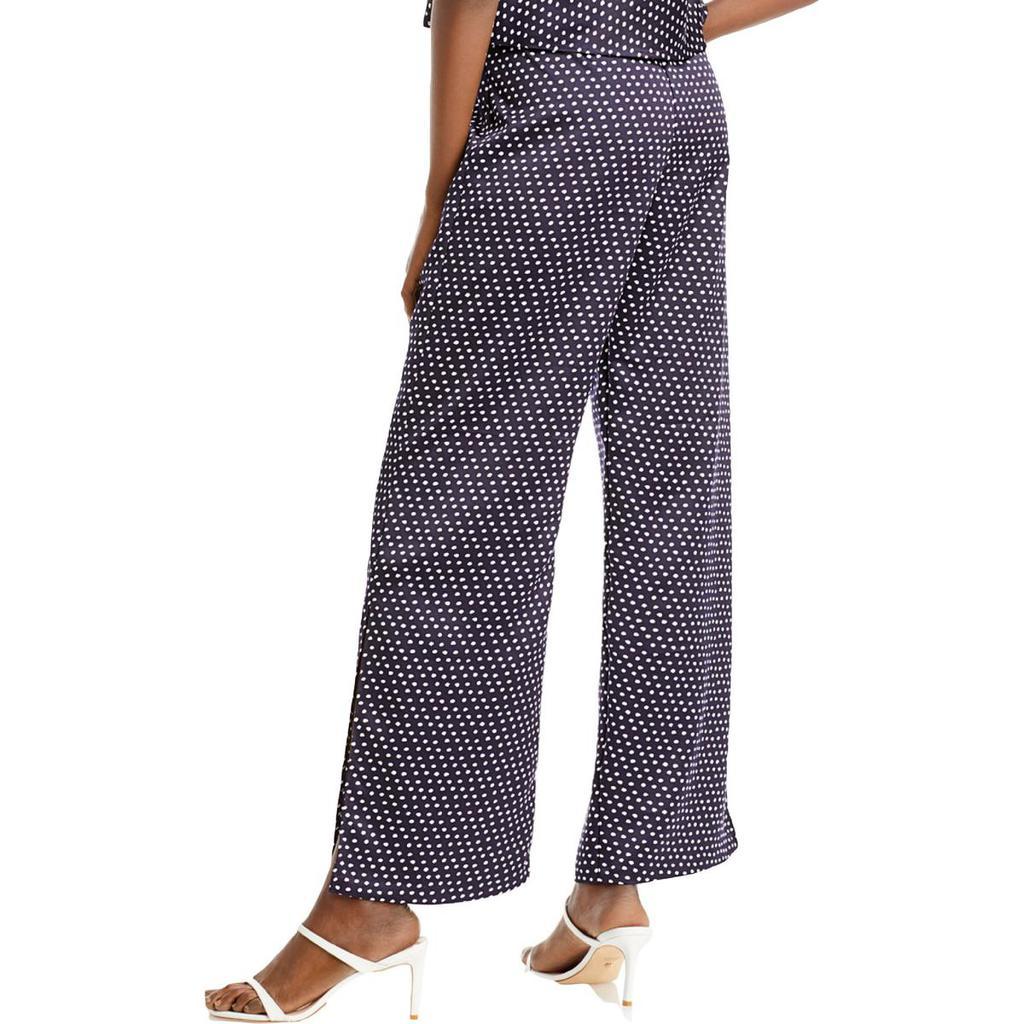 商品AQUA|Aqua Womens Polka Dot Button Split Wide Leg Pants,价格¥43,第4张图片详细描述