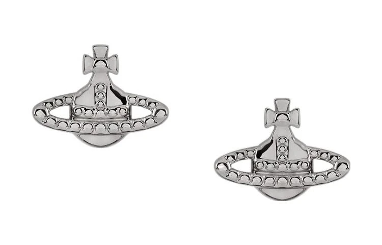 商品[国内直发] Vivienne Westwood|FARAH EARRINGS 土星 黄铜 耳钉 女款 银色,价格¥1189,第4张图片详细描述