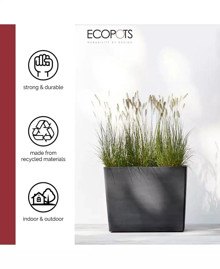 商品ECOPOTS|Paris Durable Modern Plastic Rectangular Planter, 23.5in,价格¥767,第2张图片详细描述