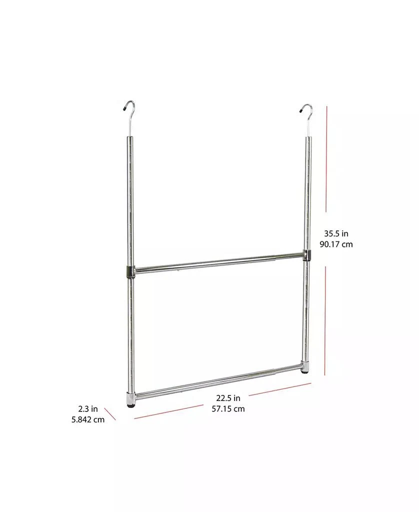 商品Oceanstar|2-Tier Portable Adjustable Closet Hanger Rod,价格¥202,第1张图片