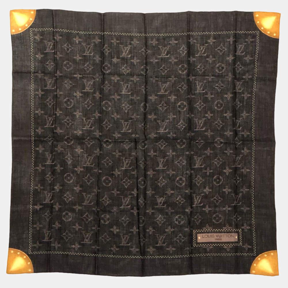 Louis Vuitton Brown Monogram Print Scarf商品第1张图片规格展示