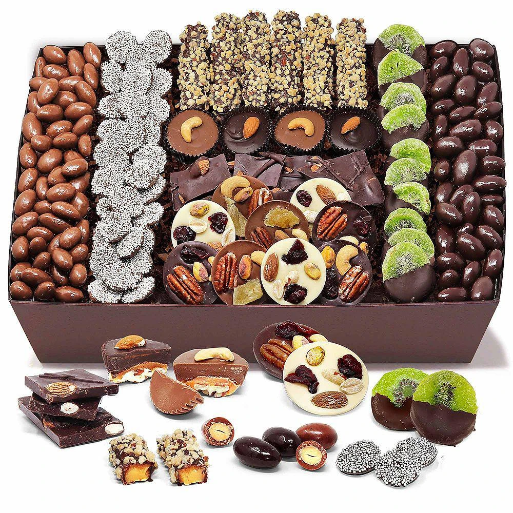 商品Chocolate Covered Company|Premium Belgian Chocolate Covered Caramel, Nut and Fruit Tray,价格¥672,第1张图片详细描述