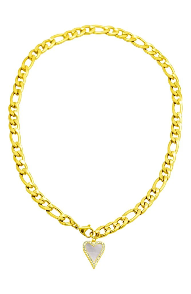 商品ADORNIA|Heart Pendant Figaro Chain Necklace,价格¥225,第1张图片