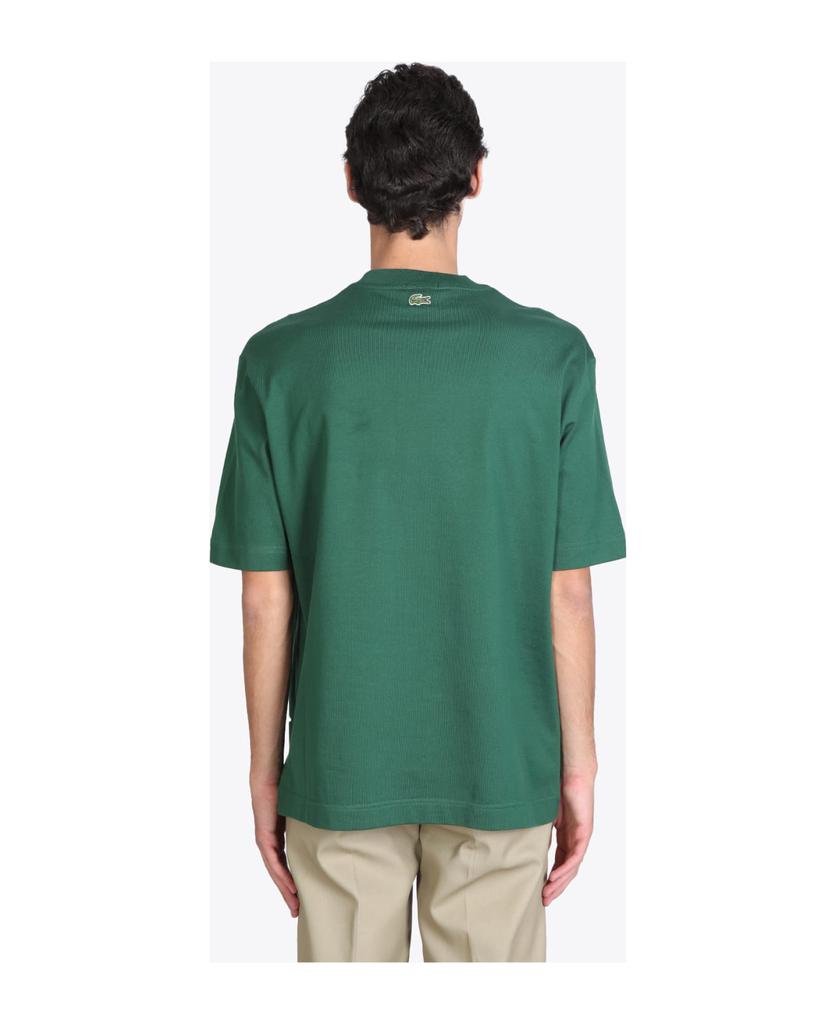 T-shirt Green Cotton Oversized T-shirt With Big Crocodile Patch.商品第2张图片规格展示