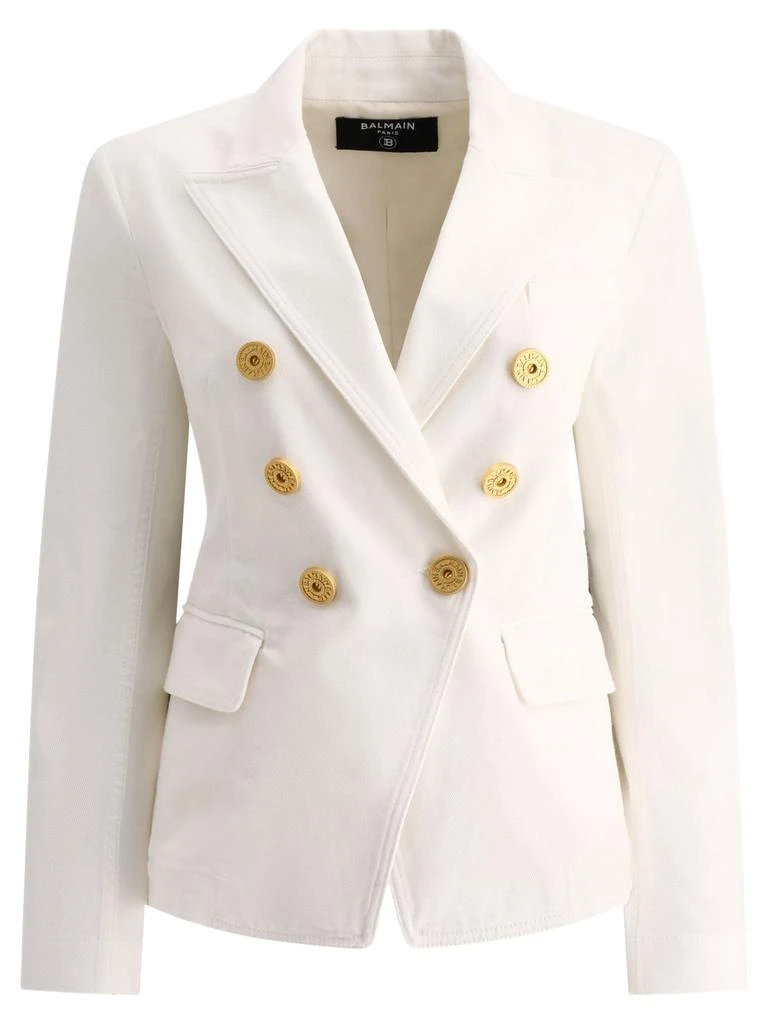 商品Balmain|Denim Blazer Jackets White,价格¥8984,第1张图片