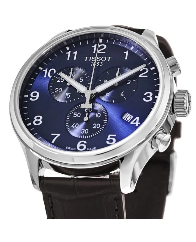 商品Tissot|Tissot Chrono XL Classic Blue Dial Brown Leather Strap Men's Watch T116.617.16.047.00,价格¥2359,第2张图片详细描述