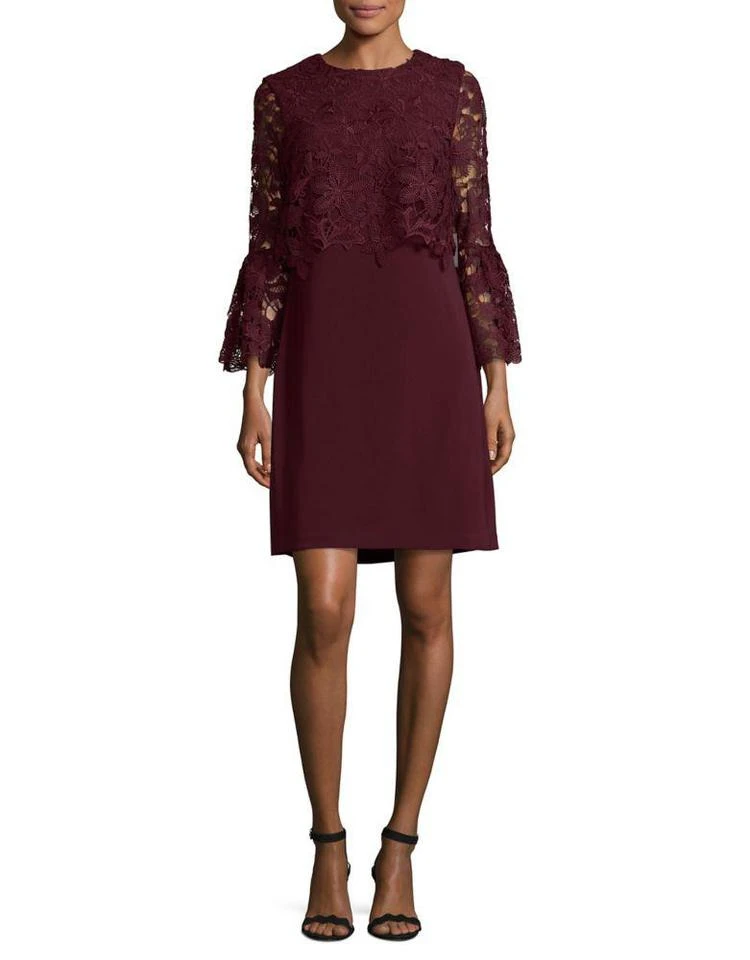 商品Laundry by Shelli Segal|Lace Bell Sleeve Sheath Dress,价格¥2024,第1张图片