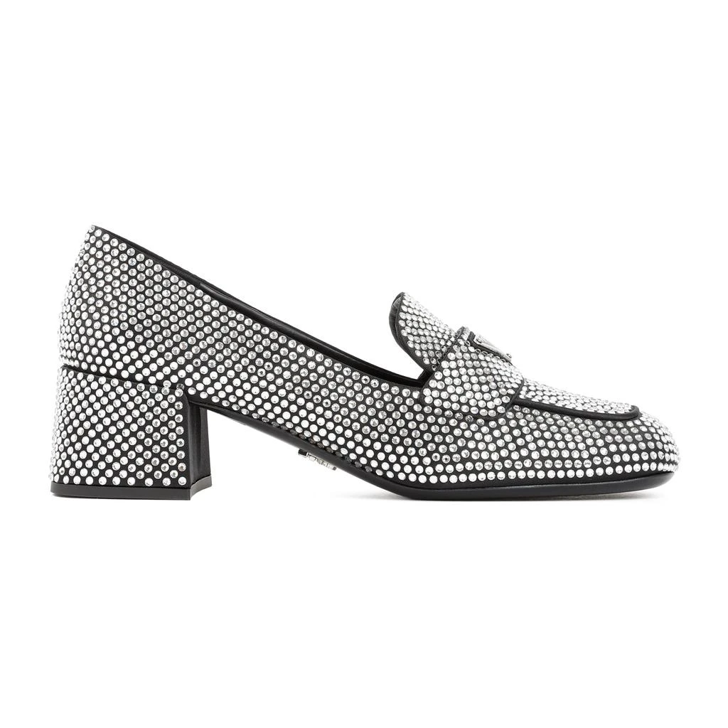 商品Prada|PRADA  CRYSTAL-EMBELLISHED LEATHER LOAFERS SHOES,价格¥8501,第1张图片