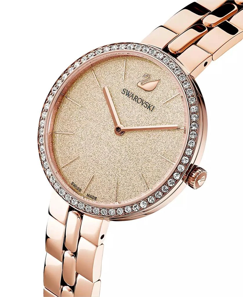 商品Swarovski|Women's Swiss Cosmopolitian Rose Gold-Tone Stainless Steel PVD Bracelet Watch 35mm,价格¥1752,第5张图片详细描述