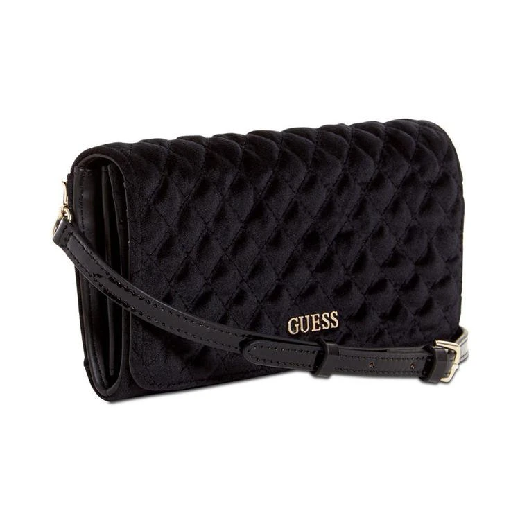 商品GUESS|Cool School Velvet Crossbody Wallet-on-a-String,价格¥408,第5张图片详细描述