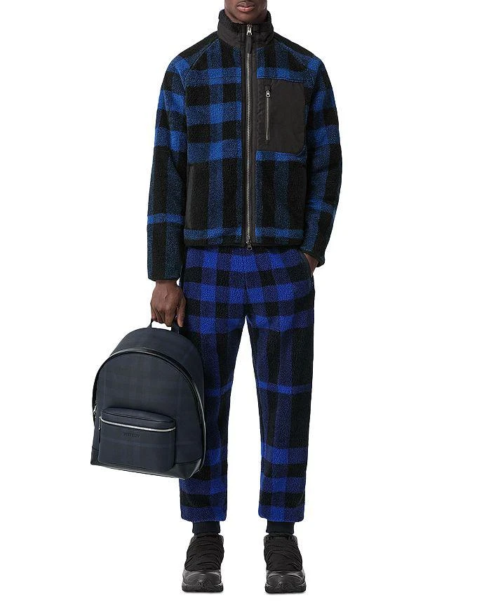 Exaggerated Check & Leather Backpack 商品