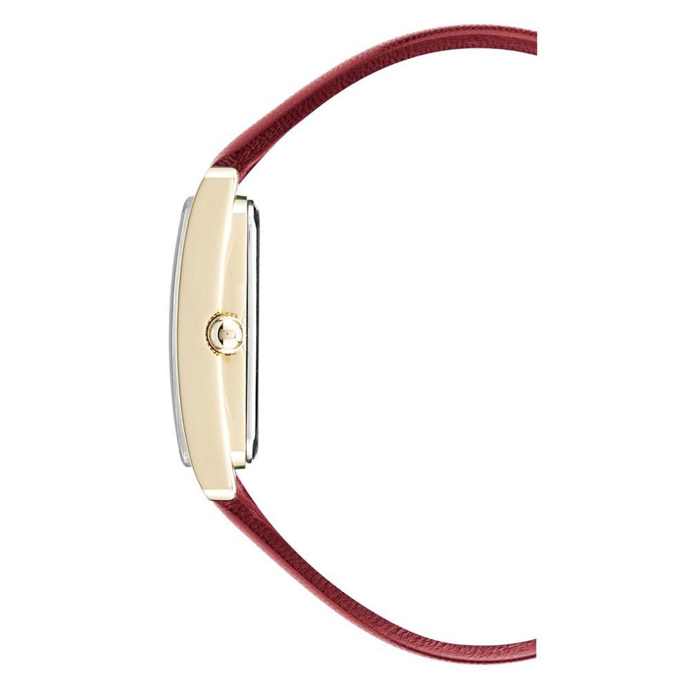 Women's Red Genuine Leather Strap Watch 28mm x 35mm商品第2张图片规格展示