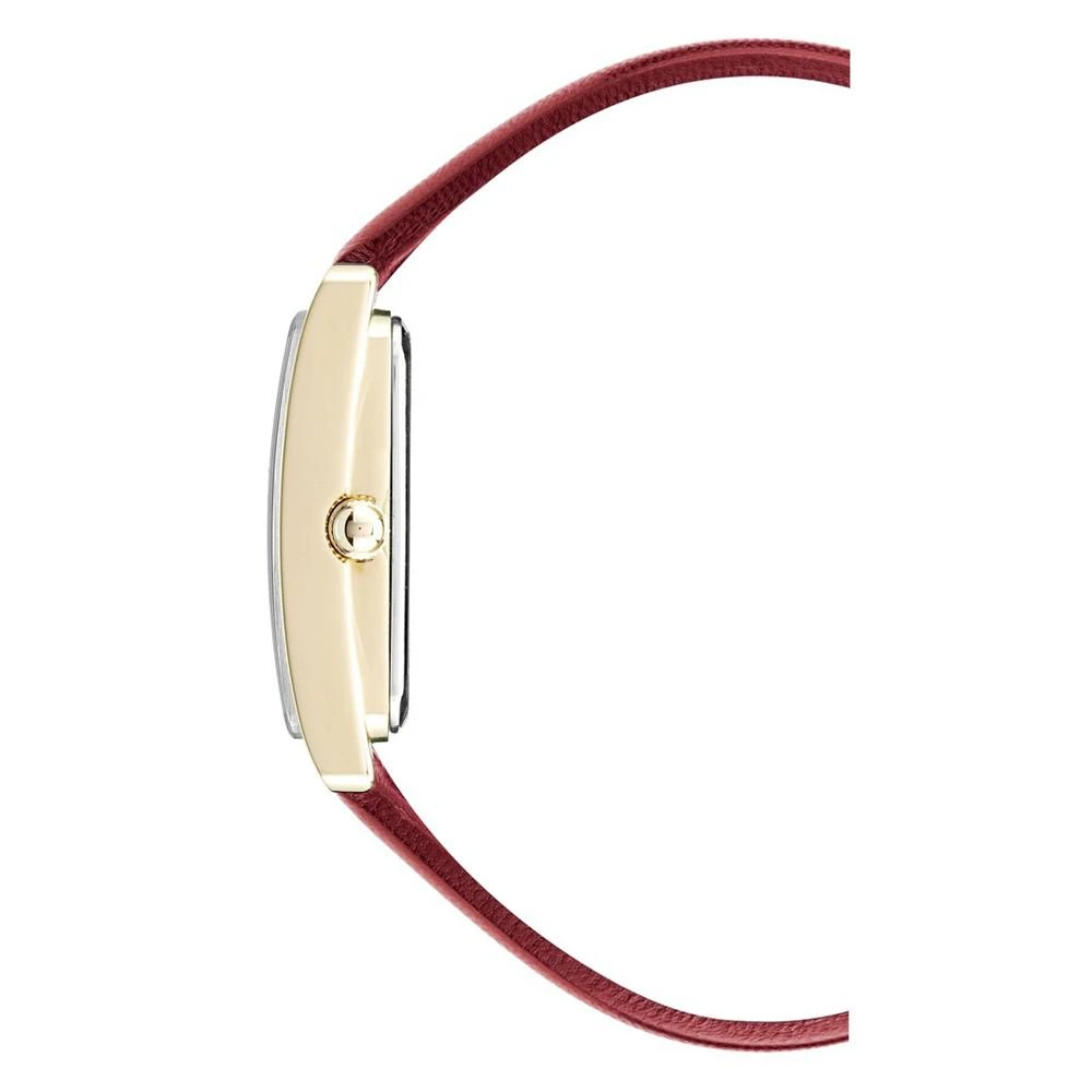 商品Anne Klein|Women's Red Genuine Leather Strap Watch 28mm x 35mm,价格¥438,第2张图片详细描述