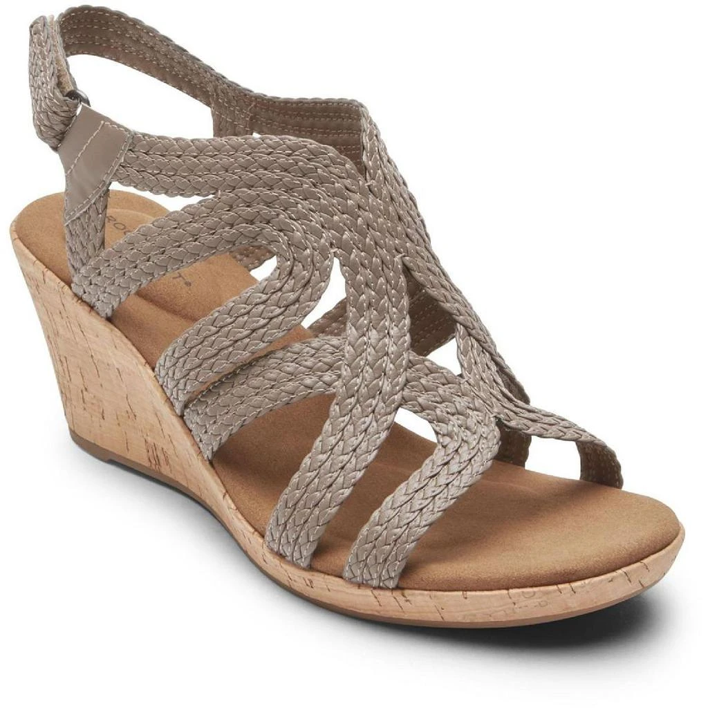 商品Rockport|Rockport Womens Briah Perforated Cork Wedge Sandals,价格¥337,第1张图片