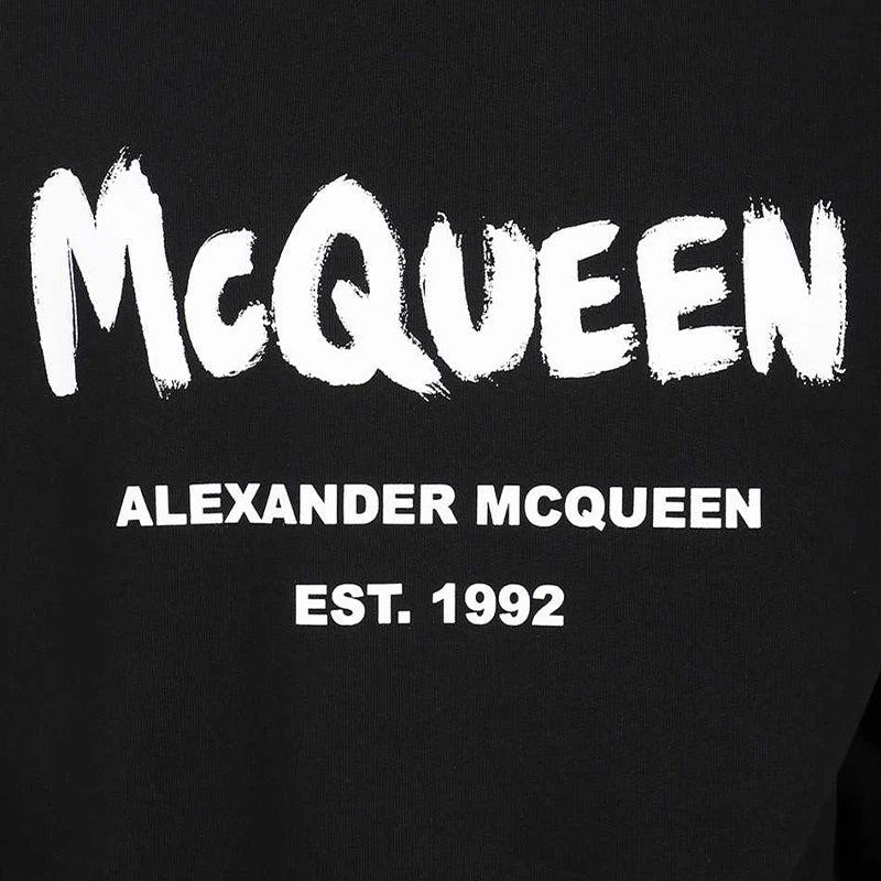 商品Alexander McQueen|黑色棉质logo印花圆领长袖卫衣【香港仓极速发货】,价格¥3952,第5张图片详细描述