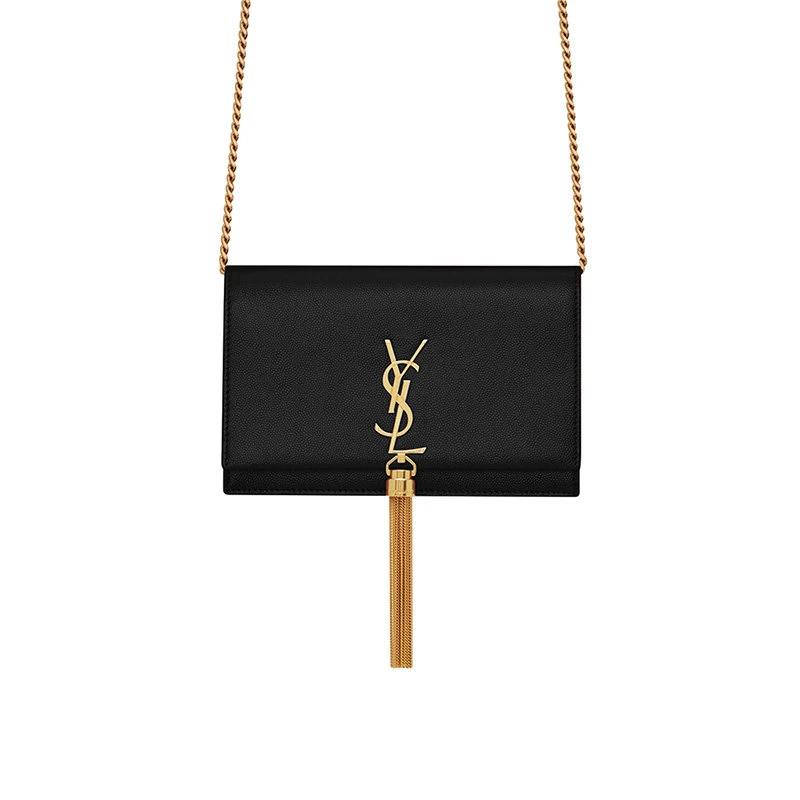 商品Yves Saint Laurent|【预售3-7天】YSL/圣罗兰 经典款KATE 粒面小牛皮金扣链条拼接皮革肩带单肩斜挎包,价格¥12090,第1张图片