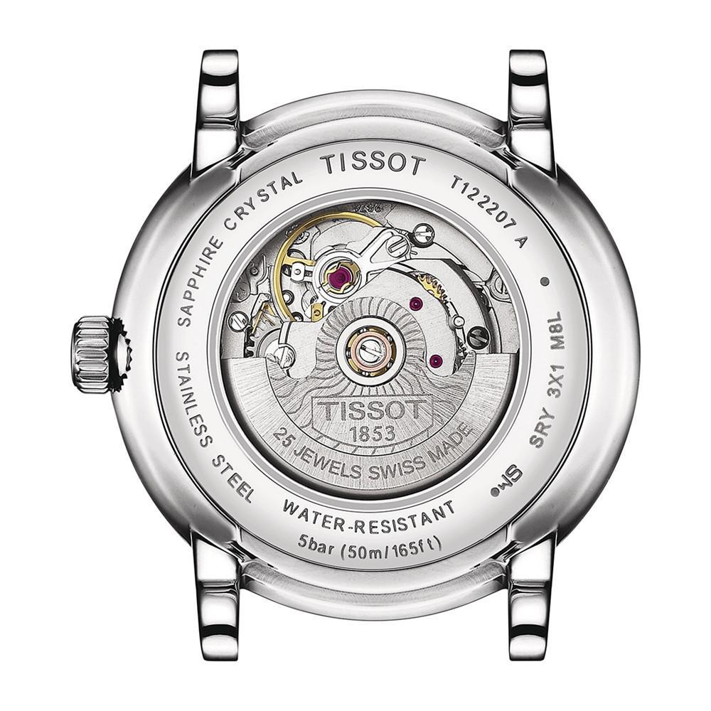 商品Tissot|Women's Swiss Automatic Carson Premium Lady Diamond Accent Black Leather Strap Watch 30mm,价格¥6051,第5张图片详细描述