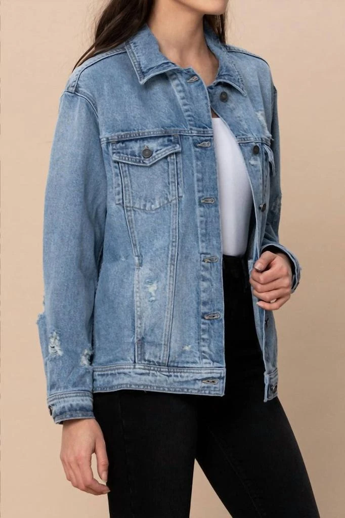 商品HIDDEN|Women's Risa Oversized Denim Jacket In Light Blue,价格¥442,第3张图片详细描述