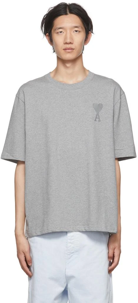 商品AMI|Gray Ami de Cœur T-Shirt,价格¥650,第1张图片