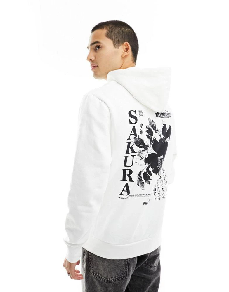 商品River Island|River Island japanese hoodie in white,价格¥285,第1张图片