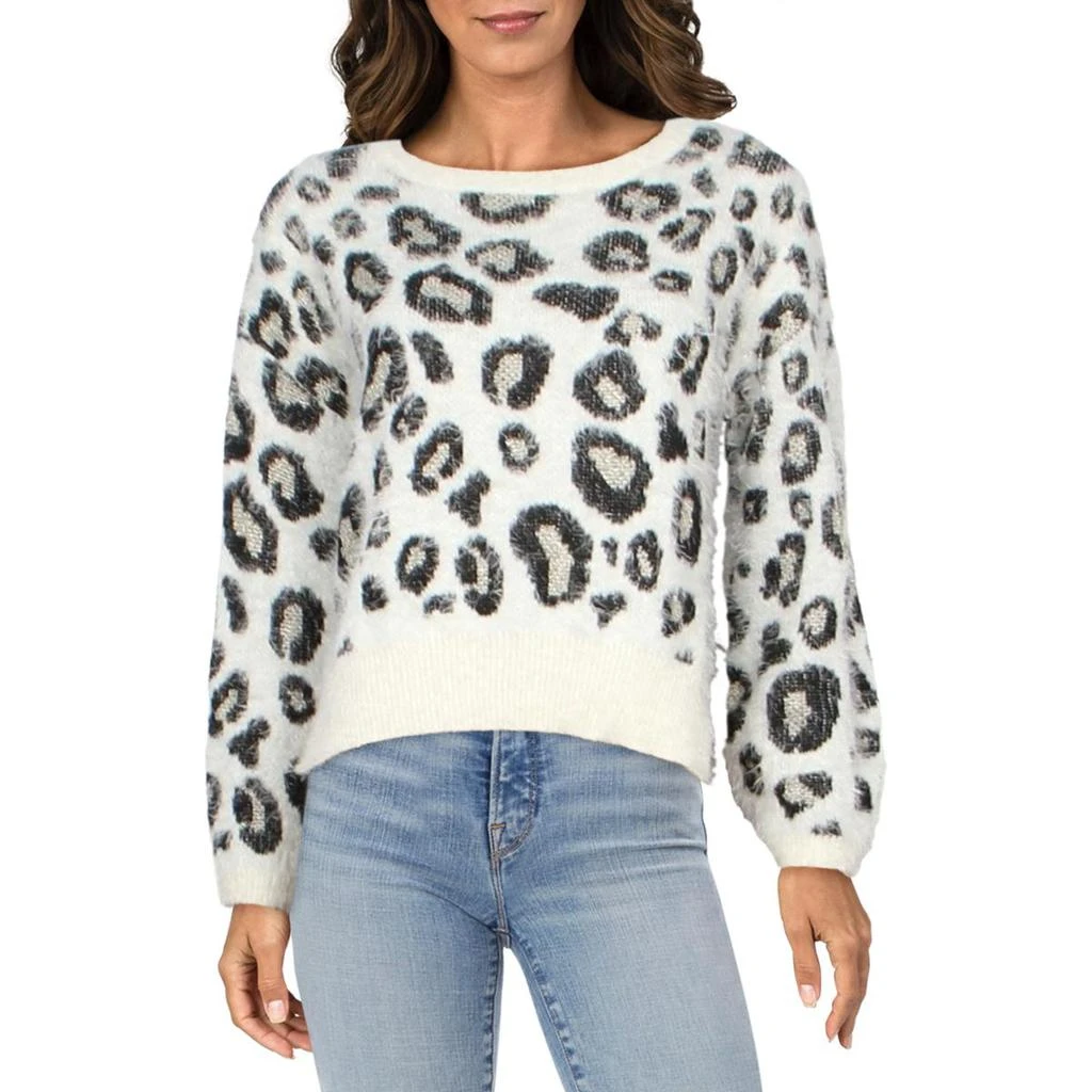 商品Love by Design|Love by Design Womens Crewneck Leopard Pullover Sweater,价格¥77,第1张图片