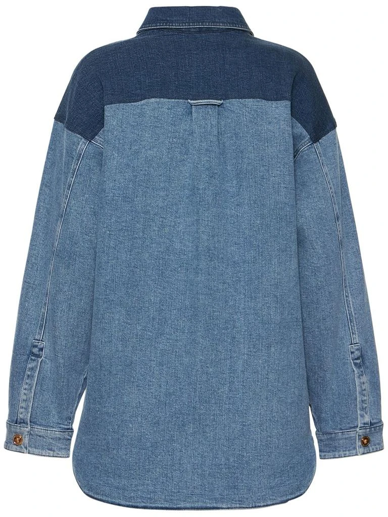 商品Versace|Oversized Patchwork Cotton Denim Shirt,价格¥9315,第4张图片详细描述