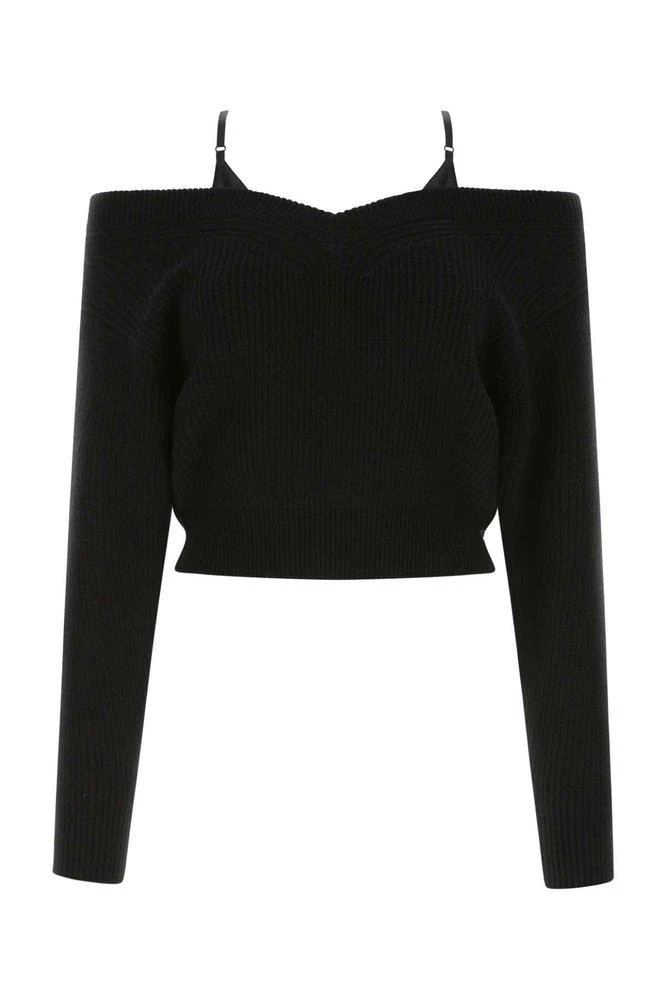 商品Alexander Wang|Alexander Wang V-Neck Off-Shoulder Ribbed Top,价格¥2060,第1张图片