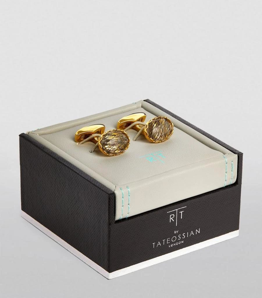 商品Tateossian|CUFFLINKS BLACK RUTILATED QUARTZ,价格¥5993,第2张图片详细描述